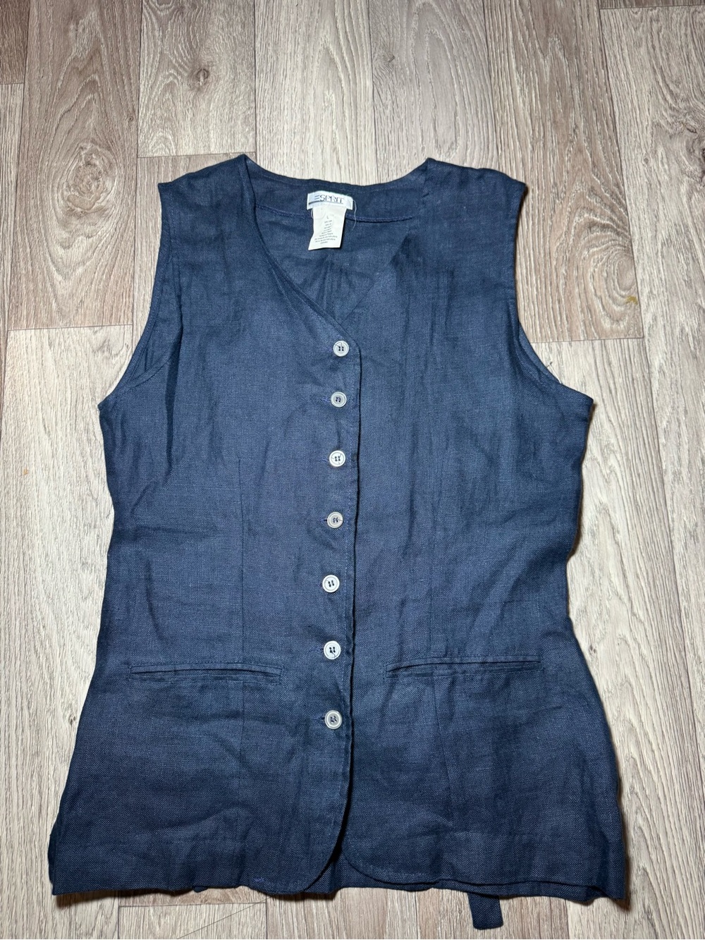 Esprit Womans 100% Linen Vest Y2K Size Large